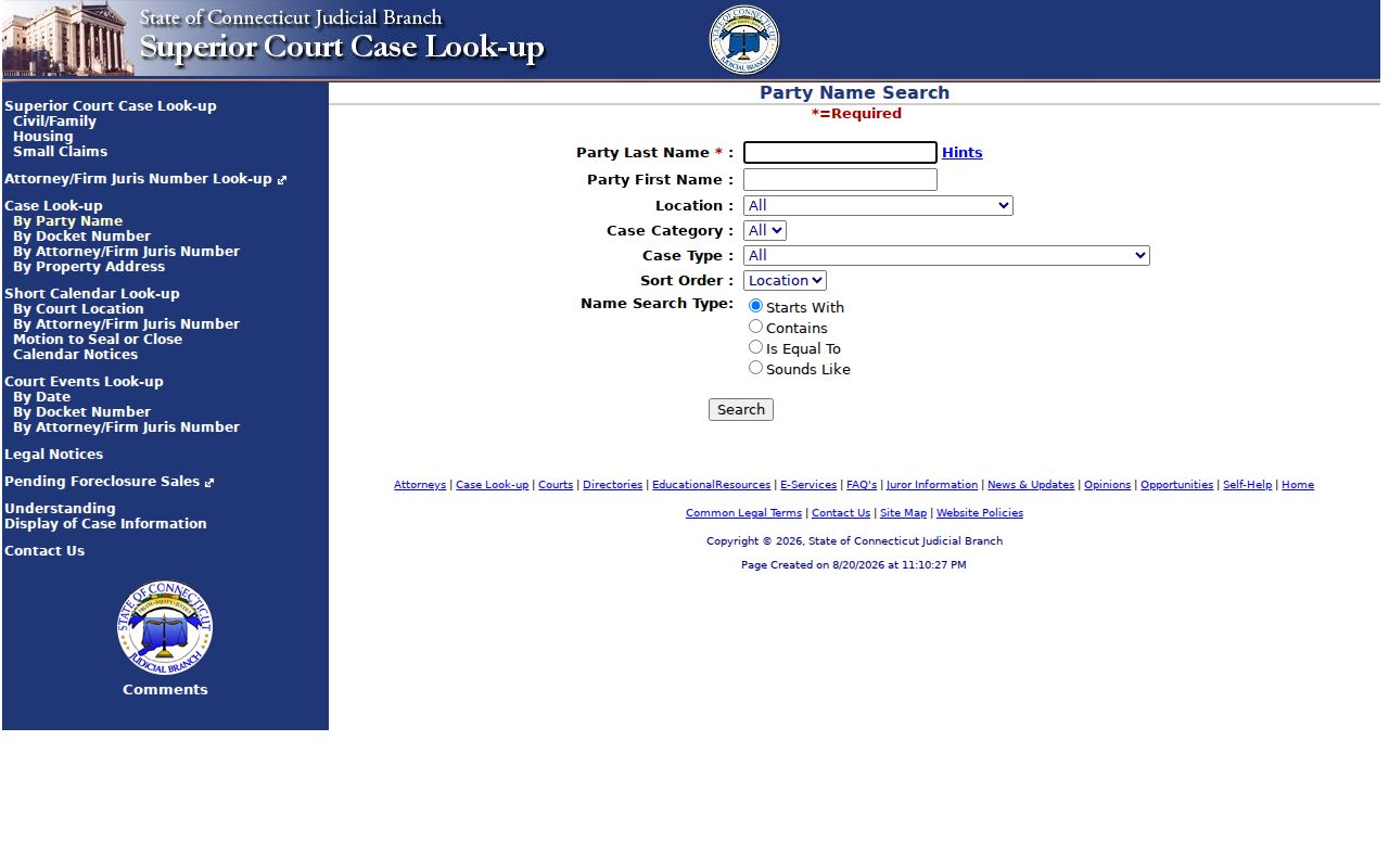 Watertown residents directory Waterbury court party search