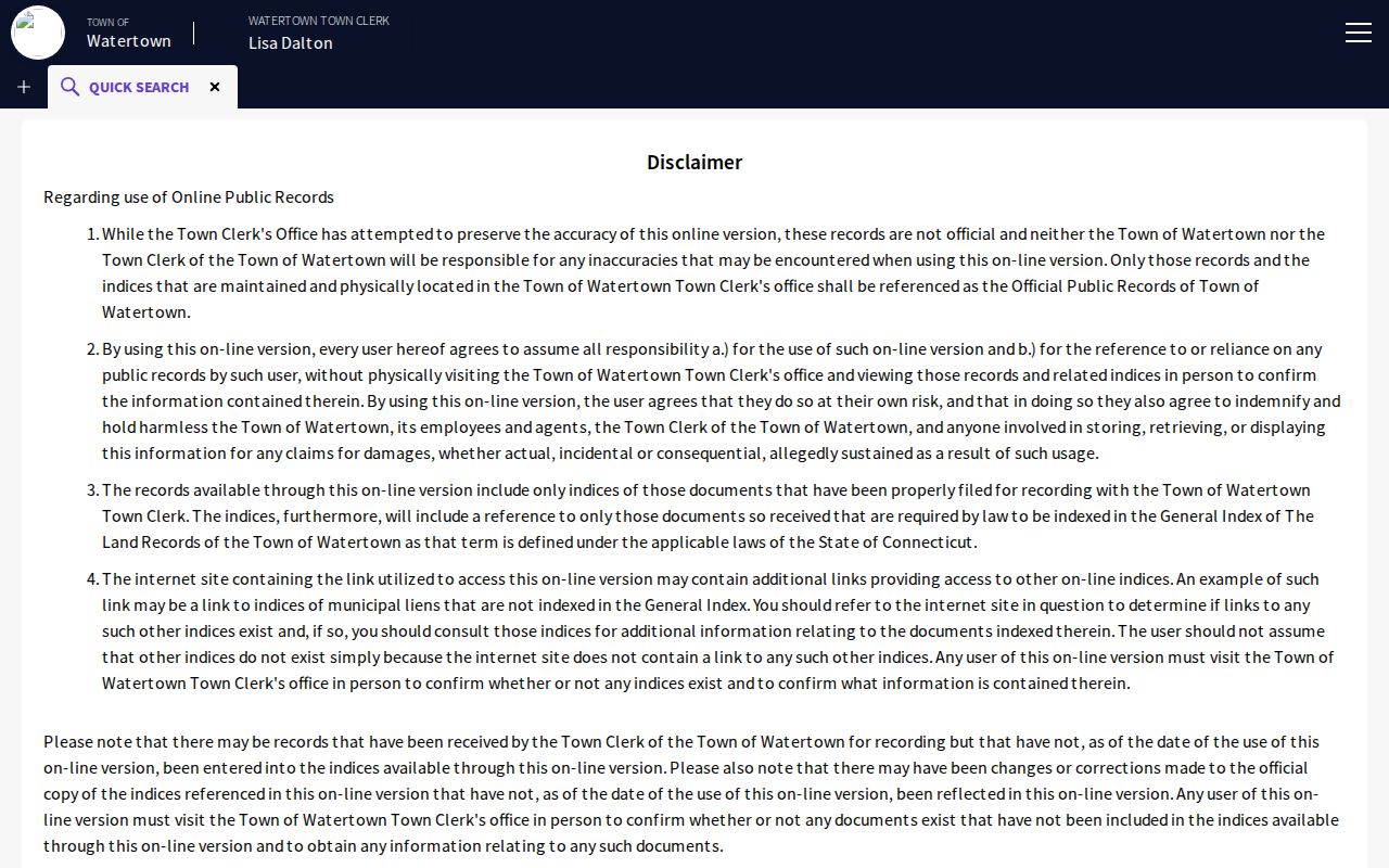 Watertown residents directory deed index search